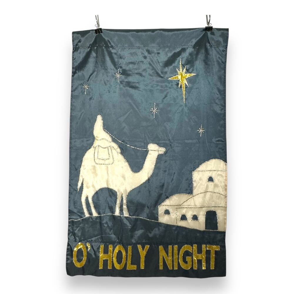 VTG Christmas House Flag 2-side Holy Night Star 28.5x44.5 Indoor/Outdoor Holiday
